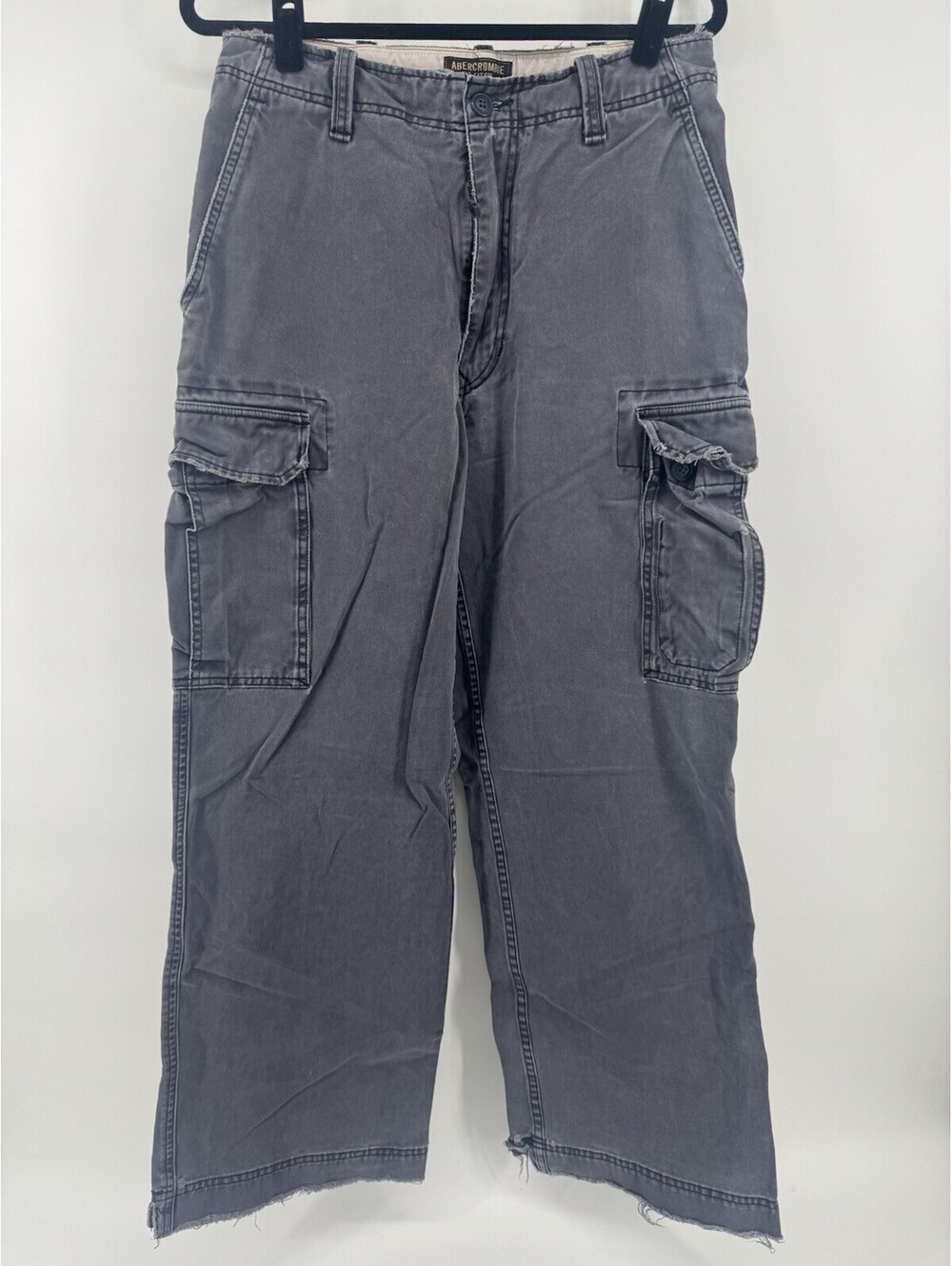Vintage Y2K  Gray Abercrombie & Fitch Cargo Pants with Side Uility Pockets 32x30